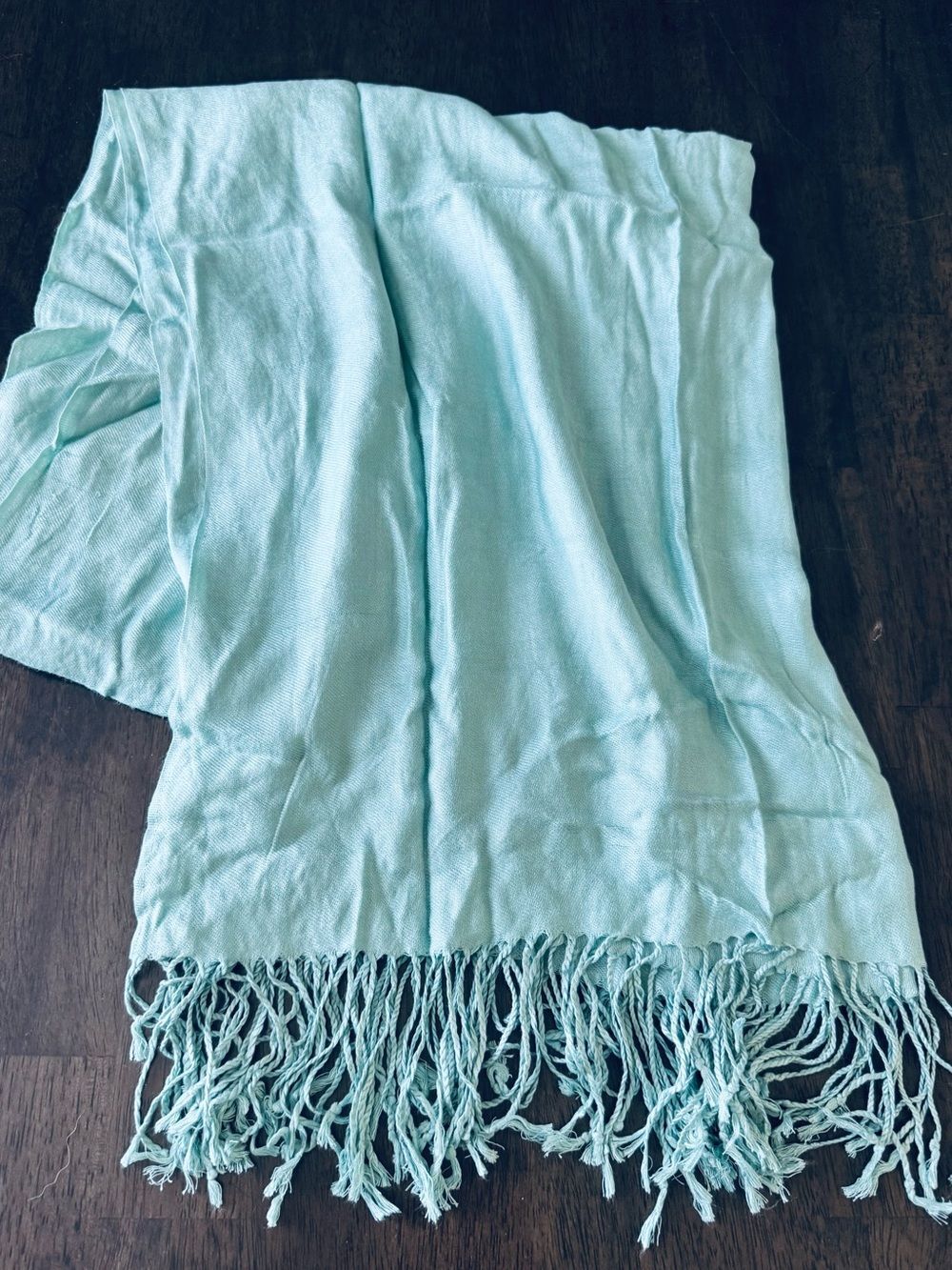 Pashmina Cashmere Aqua Blue Scarf Wrap Shawl